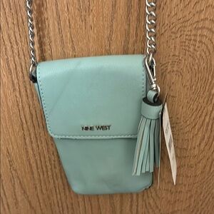 Nine West Green Crossbody Bag with Tassel Detail